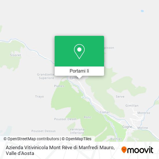 Mappa Azienda Vitivinicola Mont Rêve di Manfredi Mauro