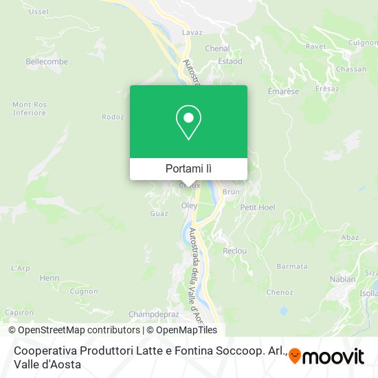 Mappa Cooperativa Produttori Latte e Fontina Soccoop. Arl.