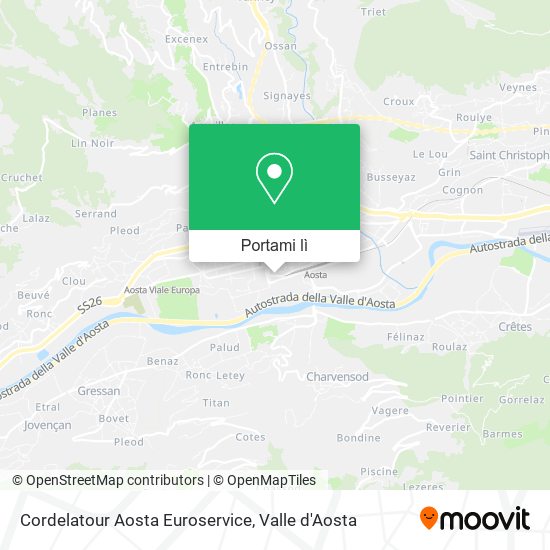 Mappa Cordelatour Aosta Euroservice