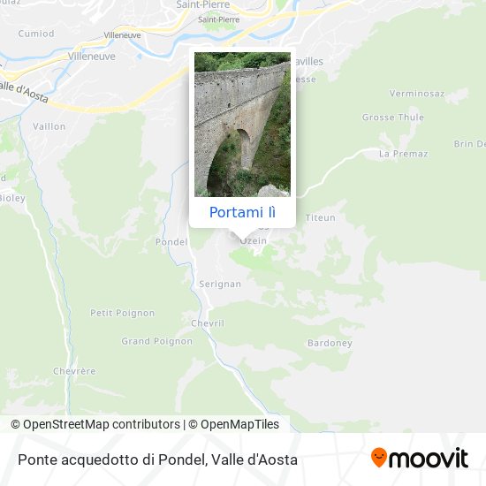Mappa Ponte acquedotto di Pondel