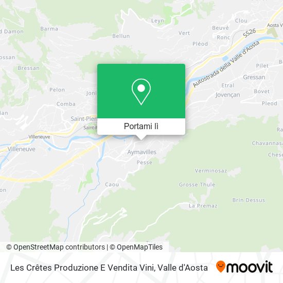 Mappa Les Crêtes Produzione E Vendita Vini