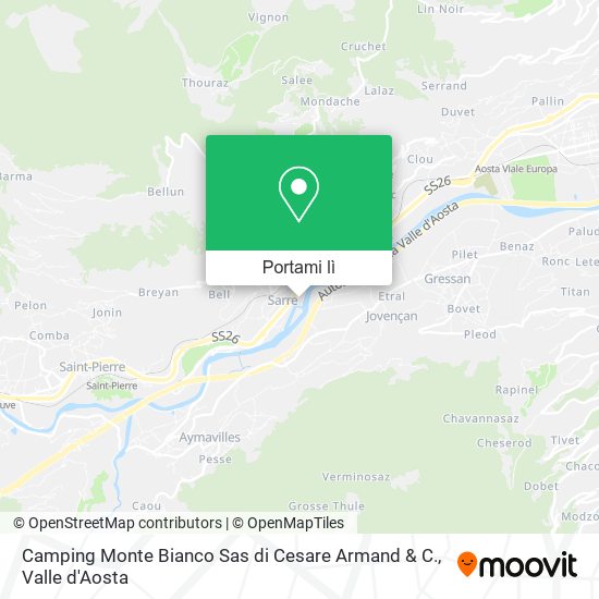 Mappa Camping Monte Bianco Sas di Cesare Armand & C.