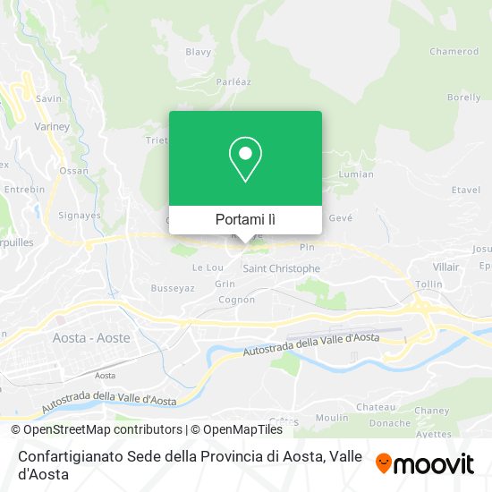 Mappa Confartigianato Sede della Provincia di Aosta