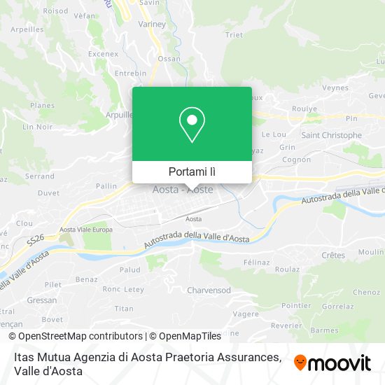 Mappa Itas Mutua Agenzia di Aosta Praetoria Assurances