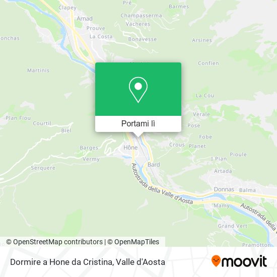 Mappa Dormire a Hone da Cristina