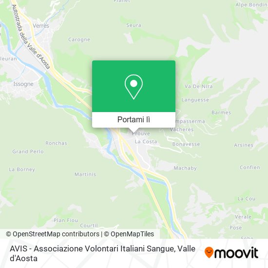 Mappa AVIS - Associazione Volontari Italiani Sangue