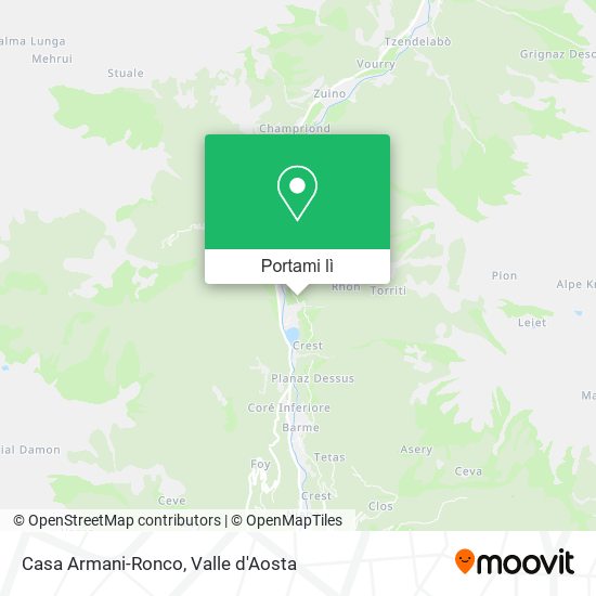 Mappa Casa Armani-Ronco