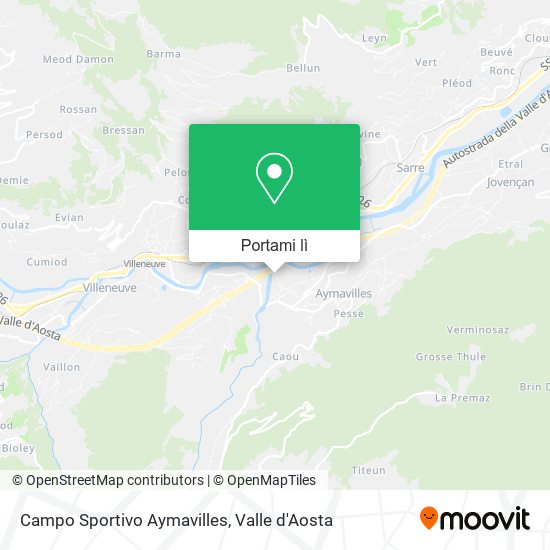 Mappa Campo Sportivo Aymavilles
