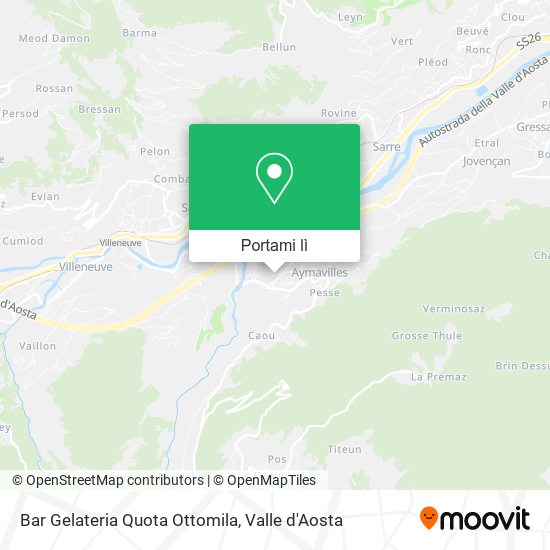 Mappa Bar Gelateria Quota Ottomila