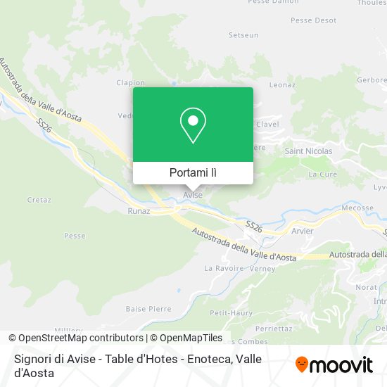 Mappa Signori di Avise - Table d'Hotes - Enoteca