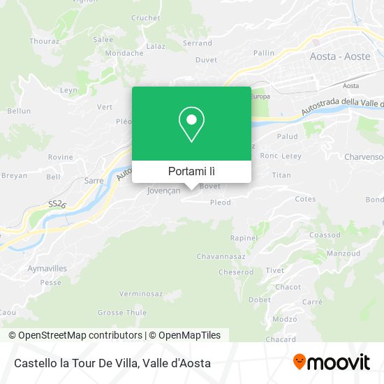 Mappa Castello la Tour De Villa