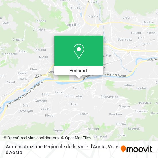 Mappa Amministrazione Regionale della Valle d'Aosta