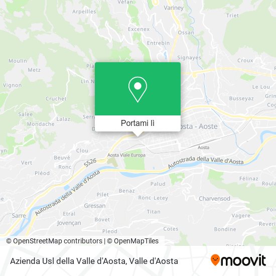 Mappa Azienda Usl della Valle d'Aosta