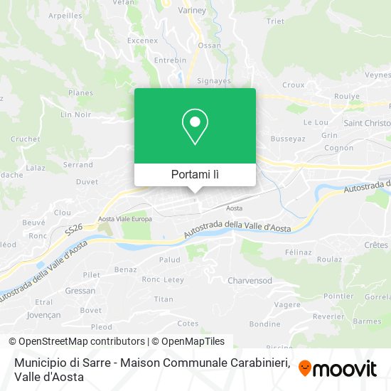 Mappa Municipio di Sarre - Maison Communale Carabinieri