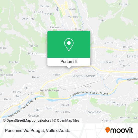 Mappa Panchine Via Petigat