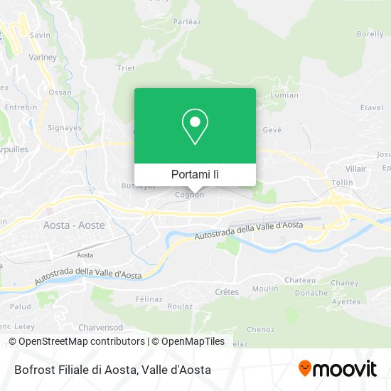 Mappa Bofrost Filiale di Aosta