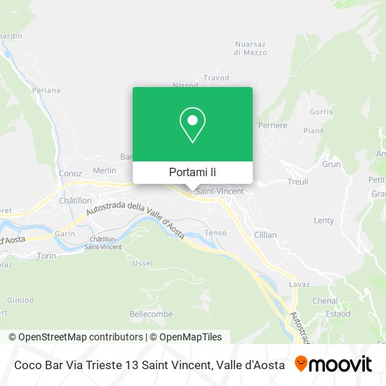 Mappa Coco Bar Via Trieste 13 Saint Vincent