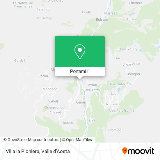 Mappa Villa la Pioniera