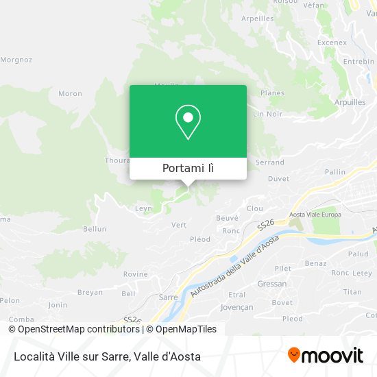 Mappa Località Ville sur Sarre