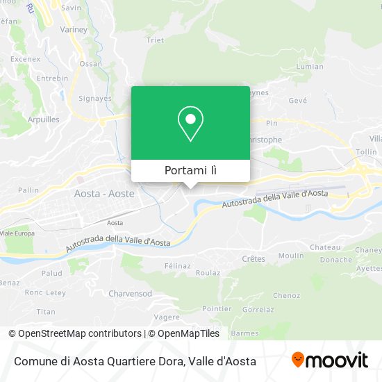 Mappa Comune di Aosta Quartiere Dora