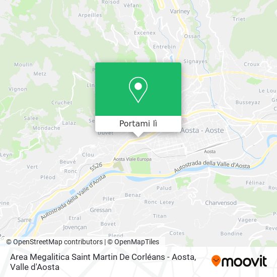 Mappa Area Megalitica Saint Martin De Corléans - Aosta