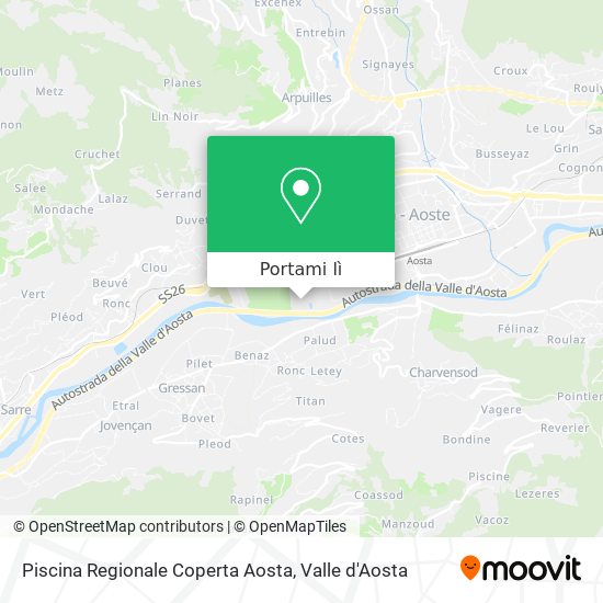 Mappa Piscina Regionale Coperta Aosta