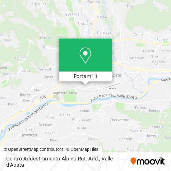 Mappa Centro Addestramento Alpino Rgt. Add.