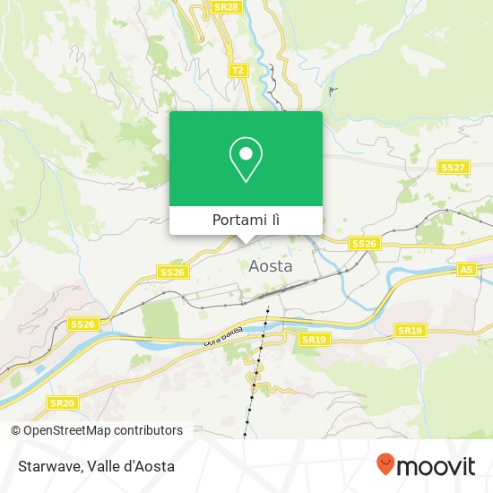 Mappa Starwave, Via Laurent Martinet, 55 11100 Aosta