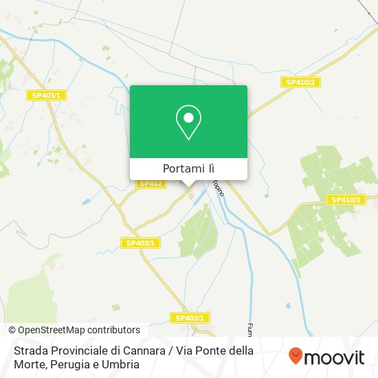 Mappa Strada Provinciale di Cannara / Via Ponte della Morte