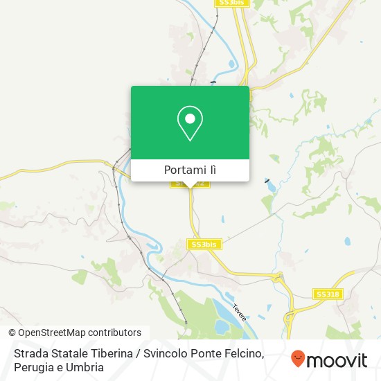 Mappa Strada Statale Tiberina / Svincolo Ponte Felcino