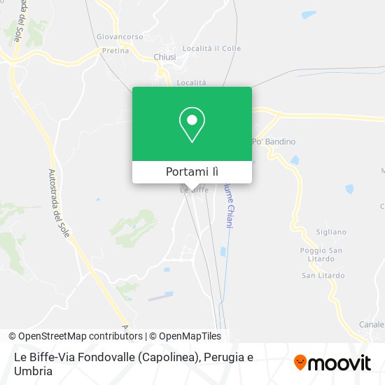 Mappa Le Biffe-Via Fondovalle (Capolinea)