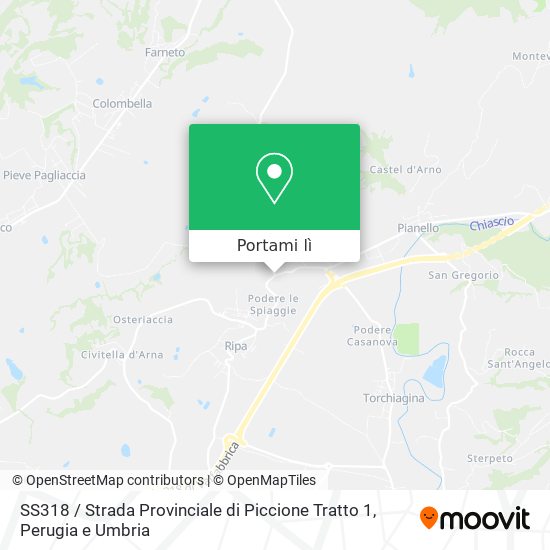 Mappa SS318 / Strada Provinciale di Piccione Tratto 1