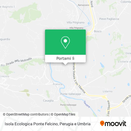 Mappa Isola Ecologica Ponte Felcino