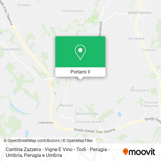 Mappa Cantina Zazzera - Vigne E Vino - Todi - Perugia - Umbria