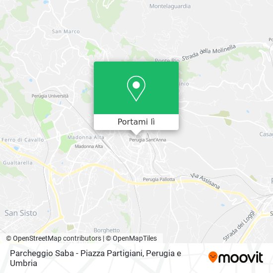 Mappa Parcheggio Saba - Piazza Partigiani