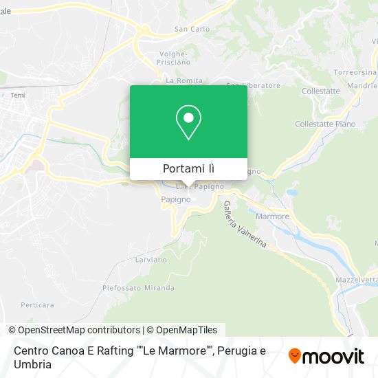 Mappa Centro Canoa E Rafting ""Le Marmore""