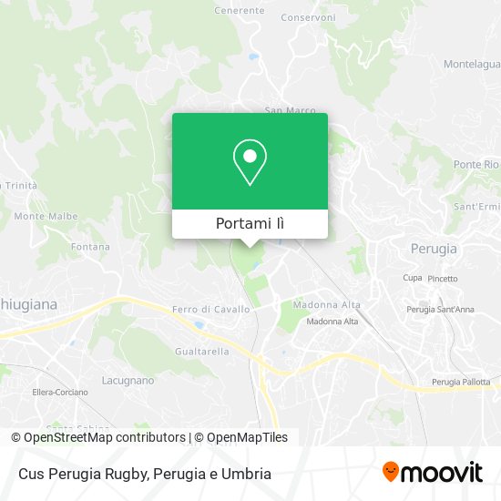 Mappa Cus Perugia Rugby