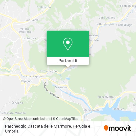 Mappa Parcheggio Cascata delle Marmore