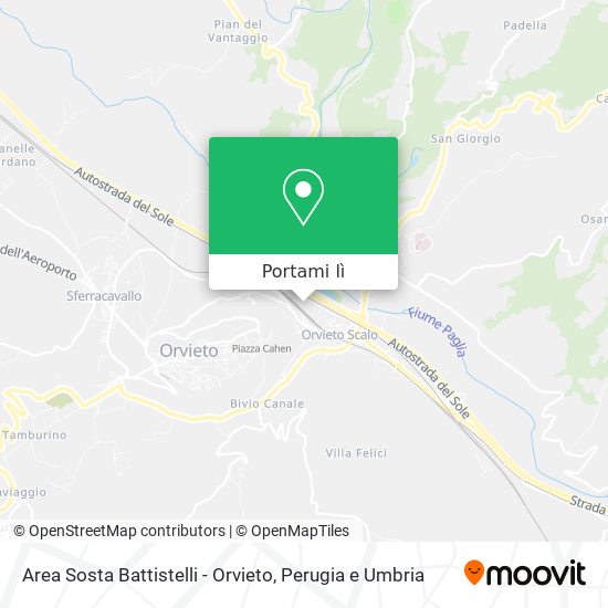 Mappa Area Sosta Battistelli - Orvieto