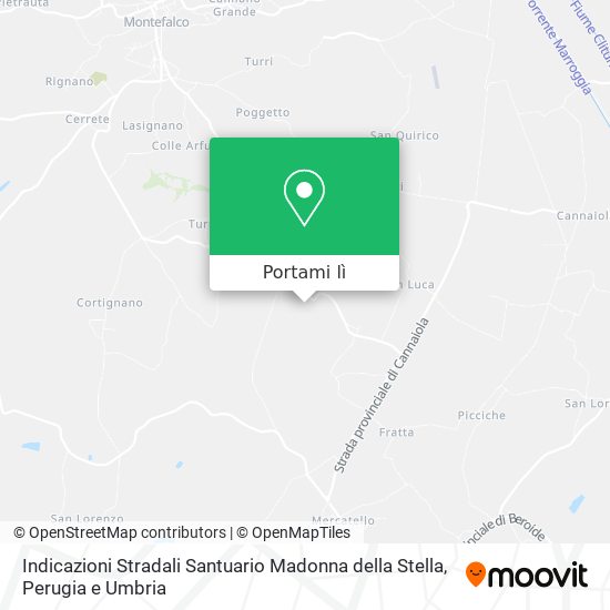 Mappa Indicazioni Stradali Santuario Madonna della Stella