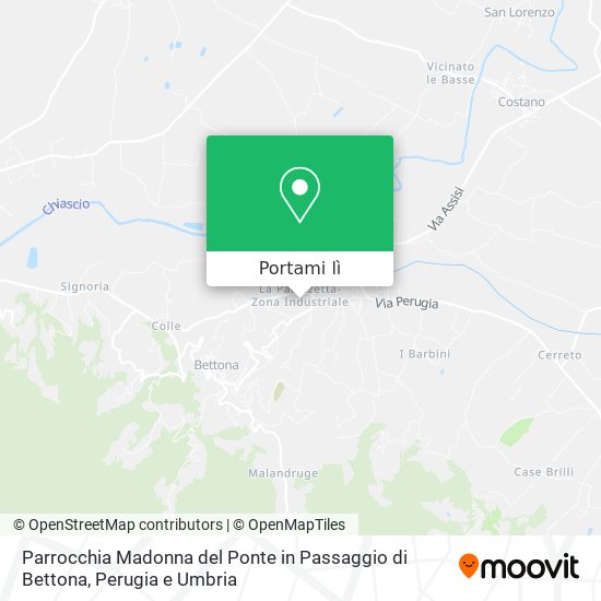 Mappa Parrocchia Madonna del Ponte in Passaggio di Bettona