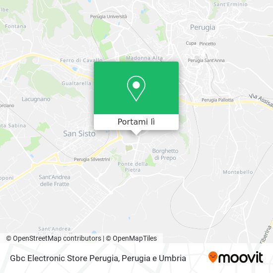 Mappa Gbc Electronic Store Perugia