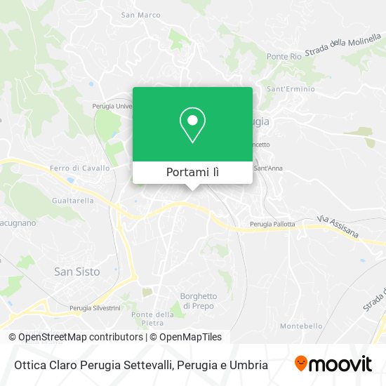 Mappa Ottica Claro Perugia Settevalli