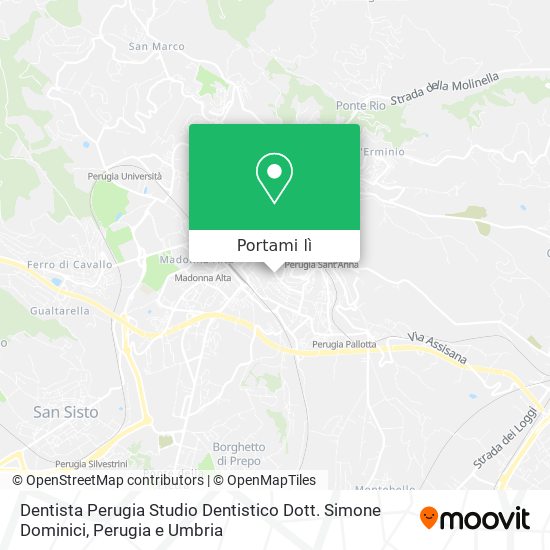 Mappa Dentista Perugia Studio Dentistico Dott. Simone Dominici