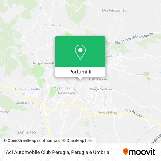 Mappa Aci Automobile Club Perugia