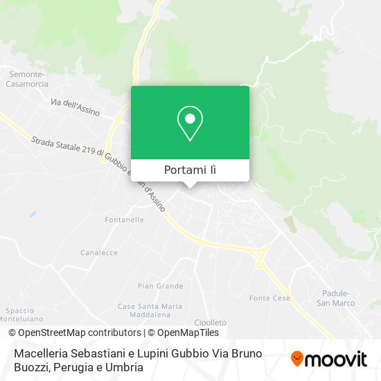 Mappa Macelleria Sebastiani e Lupini Gubbio Via Bruno Buozzi