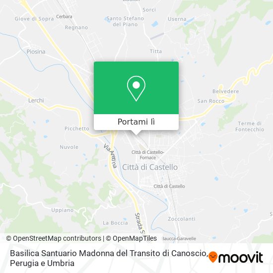 Mappa Basilica Santuario Madonna del Transito di Canoscio