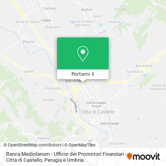 Mappa Banca Mediolanum - Ufficio dei Promotori Finanziari - Città di Castello