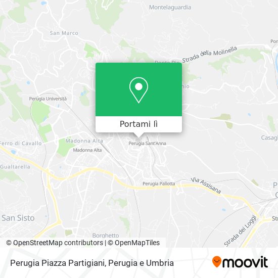 Mappa Perugia Piazza Partigiani