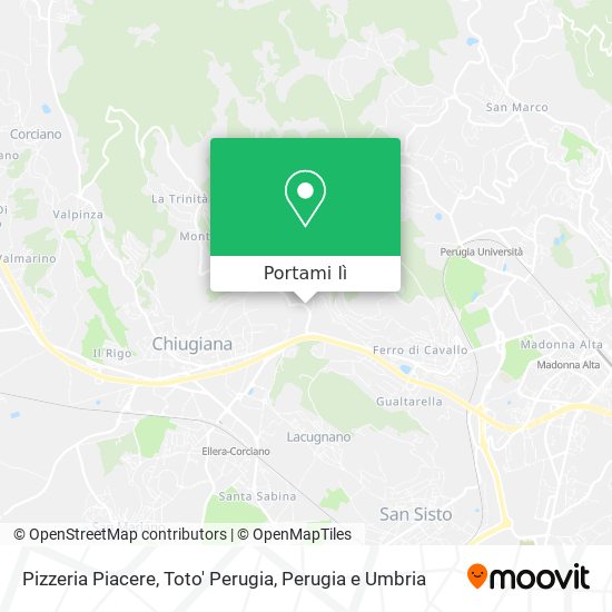 Mappa Pizzeria Piacere, Toto' Perugia